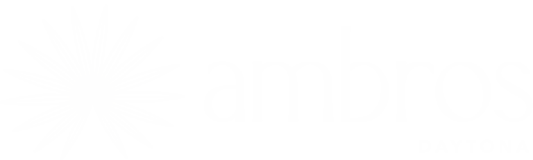 White Ambros Daytona Hotel logo for dark backgrounds